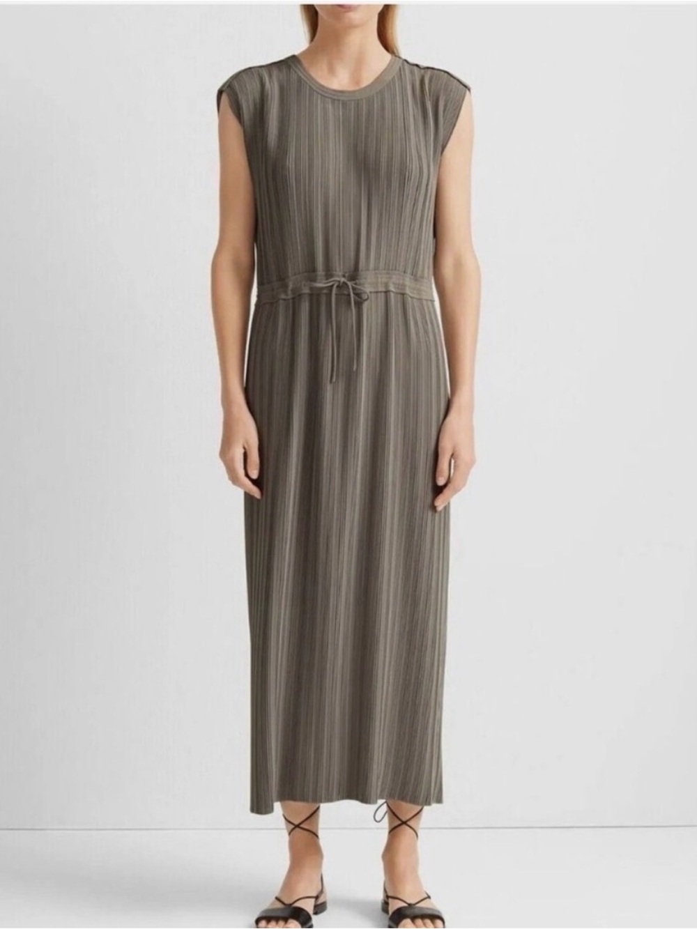 Club Monaco Green Pleated Midi Dress — Size 4